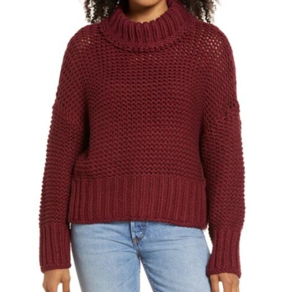 Free People Sweaters - NWT Free People My Only Sunshine Maroon Sweater